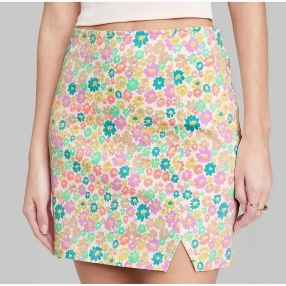 wild fable Dresses & Skirts - Wild Fable Floral Mini Skirt Colorful